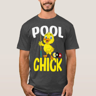 Funny Bassäng Chick 8 Boll Kvinnor Cute Billiards T Shirt