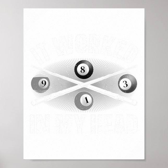 Funny Bassäng Design För manar kvinnor Billiards Ä Poster (Framsidan)
