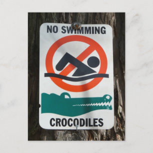 Funny Bassäng eller Swimming Hål Sign Vykort