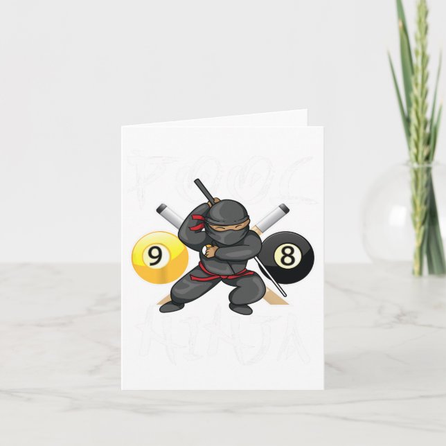 Funny Bassäng Ninja Cute Pocket Billiards Boys Gir Kort (Framsida)