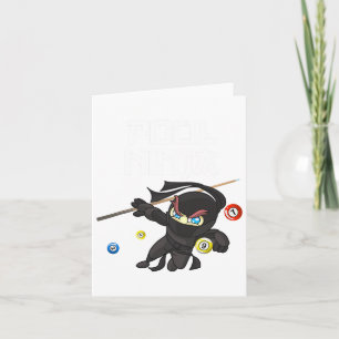 Funny Bassäng Ninja Cute Pocket Billiards Boys Gir Kort
