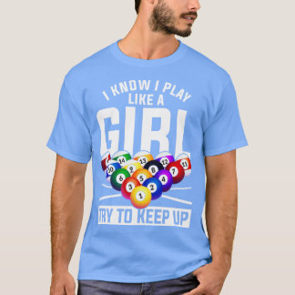 Funny Bassäng Player Girls Snooker Billiard T Shirt