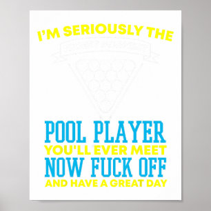 Funny Bassäng Player och Billiards Poster