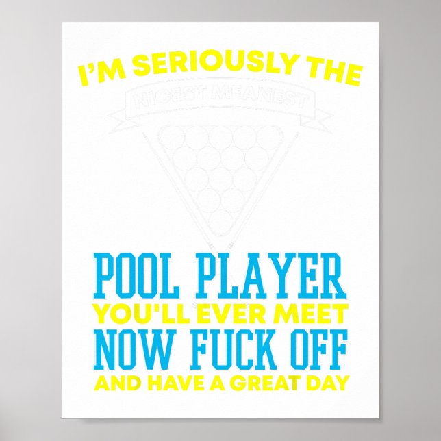 Funny Bassäng Player och Billiards Poster (Framsidan)