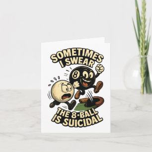 Funny Bassäng Player Pappa Joke Gifts Suicidal 8-l Kort