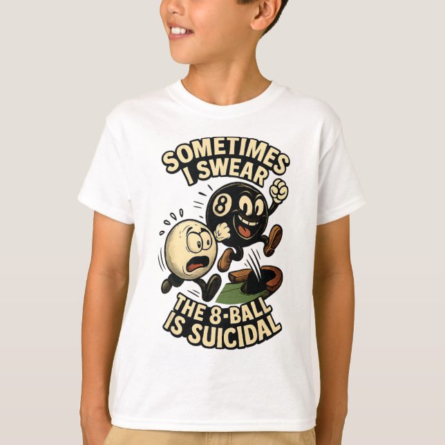 Funny Bassäng Player Pappa Joke Gifts Suicidal 8-l T Shirt (Framsida)