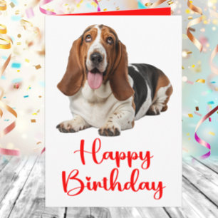 Funny Basset Hound Birthday Hundälskares Kort
