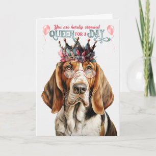 Funny Basset Hound Hund Queen för dagen Birthday Kort