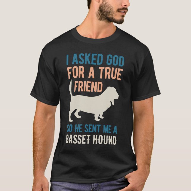 Funny Basset Hound Hund T Shirt (Framsida)