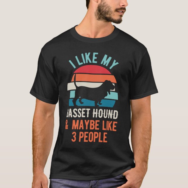 Funny Basset Hound Hund T Shirt (Framsida)