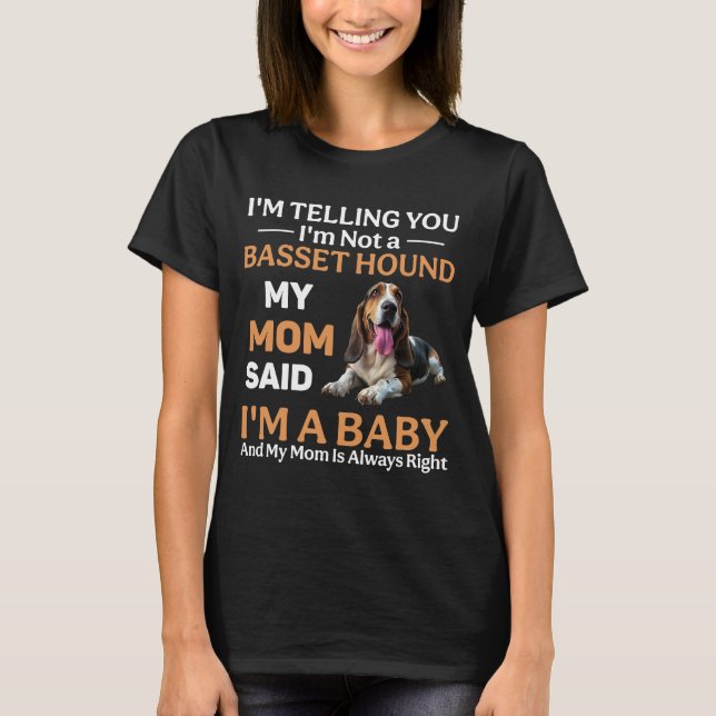 Funny Basset Hound Hund T Shirt (Framsida)