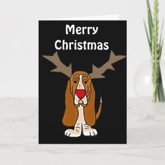 Funny Basset Hound-julren Helgkort