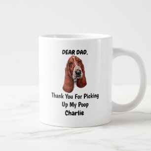 Funny Basset hound Pappa Watercolor Hund Art Jumbo Mugg