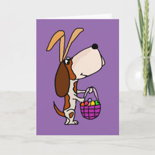 Funny Basset Hound-Påskhare, Hund Helgkort
