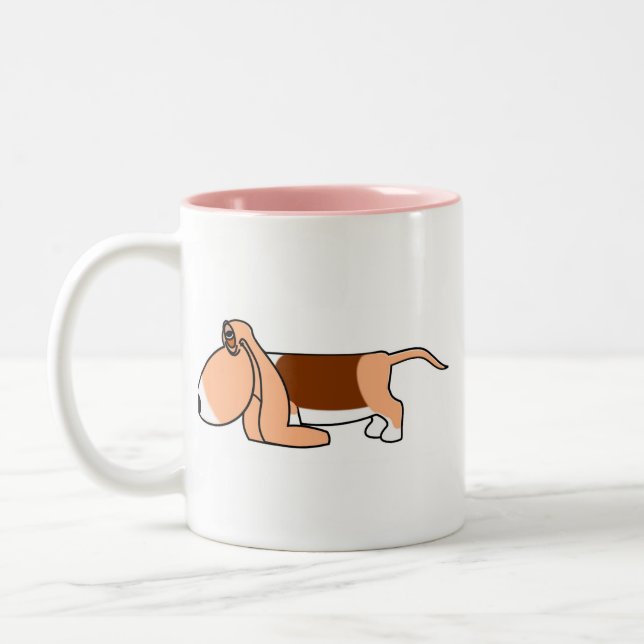 Funny Bassett-personlig för bilargon Två-Tonad Mugg (Vänster)