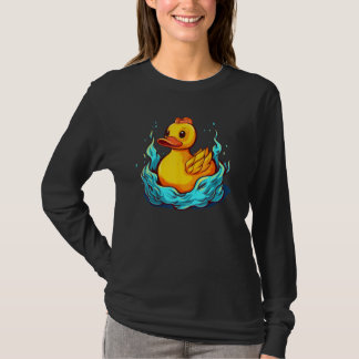 Funny Bath rubber Duck Girl with Water T Shirt