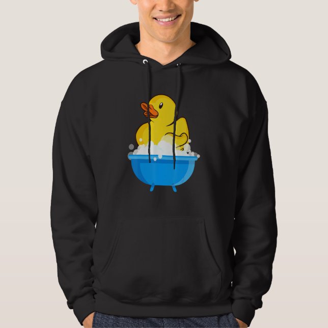 Funny Bath Tonåring Gult Anka Anka Rubber Bath Lek Hoodie (Framsida)