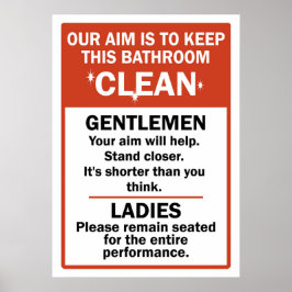 Funny Bathroom Etiquette Poster
