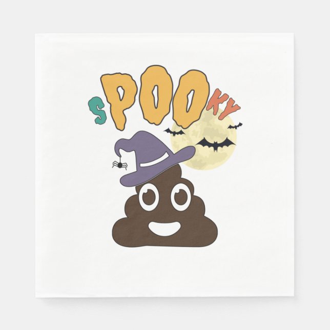 Funny Bathroom Humor Halloween Spooky Poo Design Pappersservett (Framsidan)