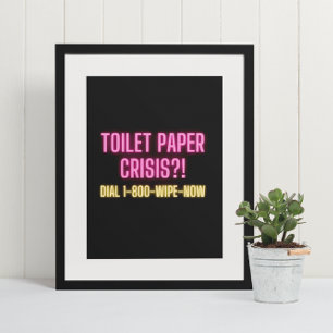 Funny Bathroom Neon-citat Poster