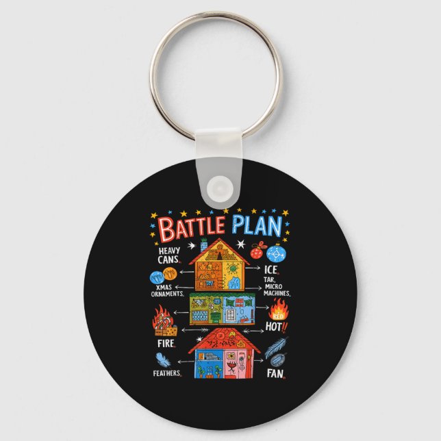 Funny Battle Plan Christmas Home Kids Hand Dawn Al Nyckelring (Framsida)