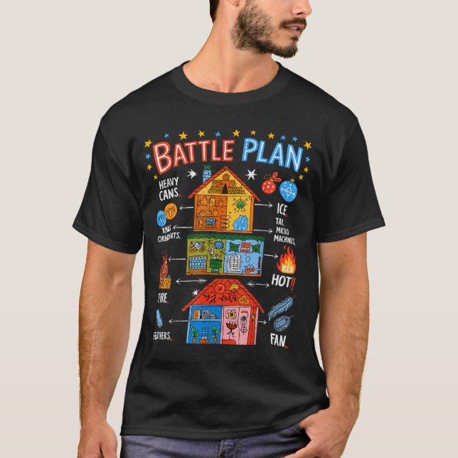 Funny Battle Plan Christmas Home Kids Hand Dawn Al T Shirt (Framsida)