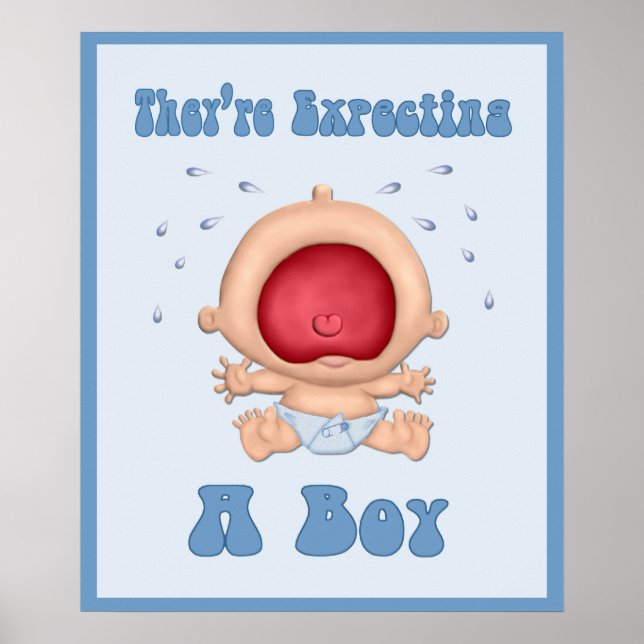 Funny Bawling Baby för Boy Poster (Framsidan)
