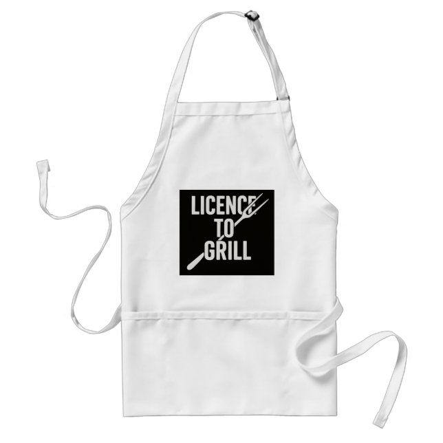 Funny BBQ Apron - Licens till Grill Förkläde (Framsidan)
