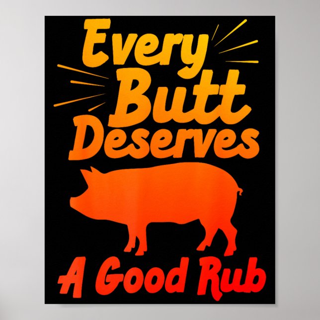 Funny Bbq Art For Men Women Grilling Meat Smoking  Poster (Framsidan)