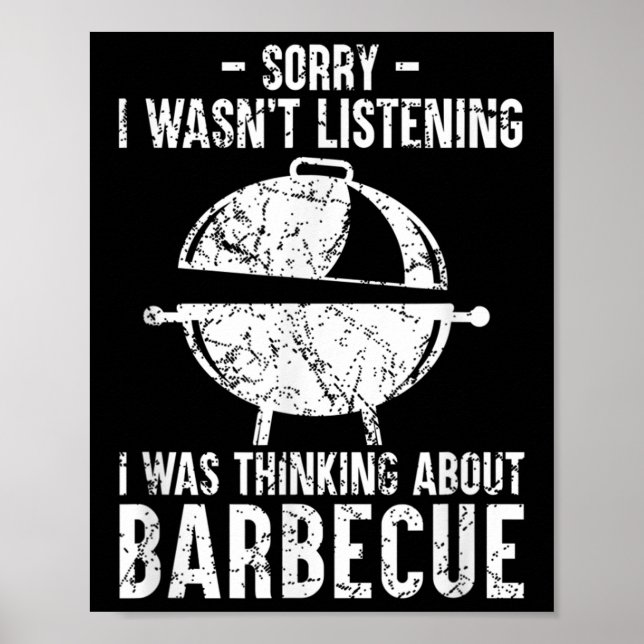 Funny Bbq Barbecue Grill Grilling Joke SmoSmoking  Poster (Framsidan)