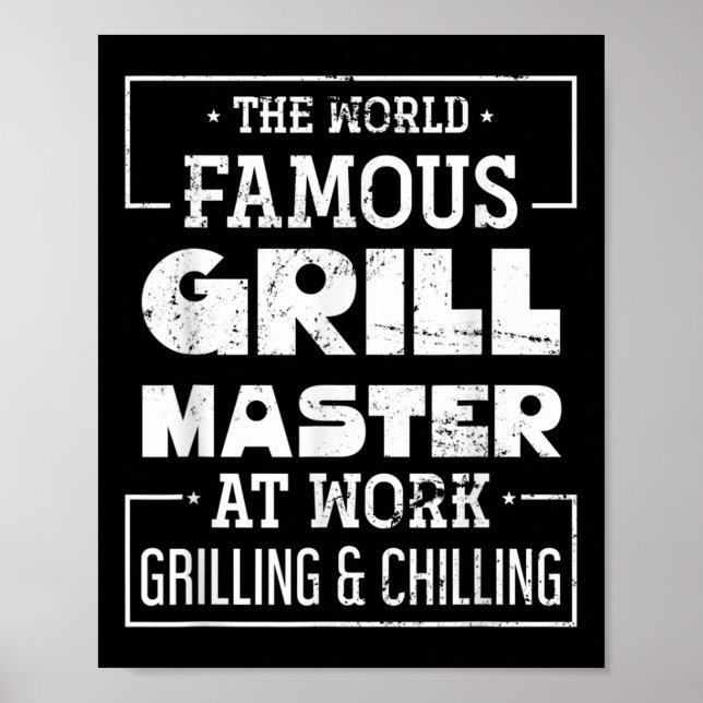 Funny Bbq Chef Grill Kött Älskare Gift Grilling St Poster (Framsidan)