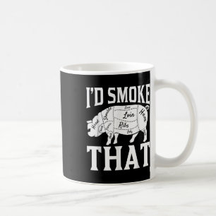 Funny Bbq Chef Id Smoke that underliga rökt Kött P Kaffemugg