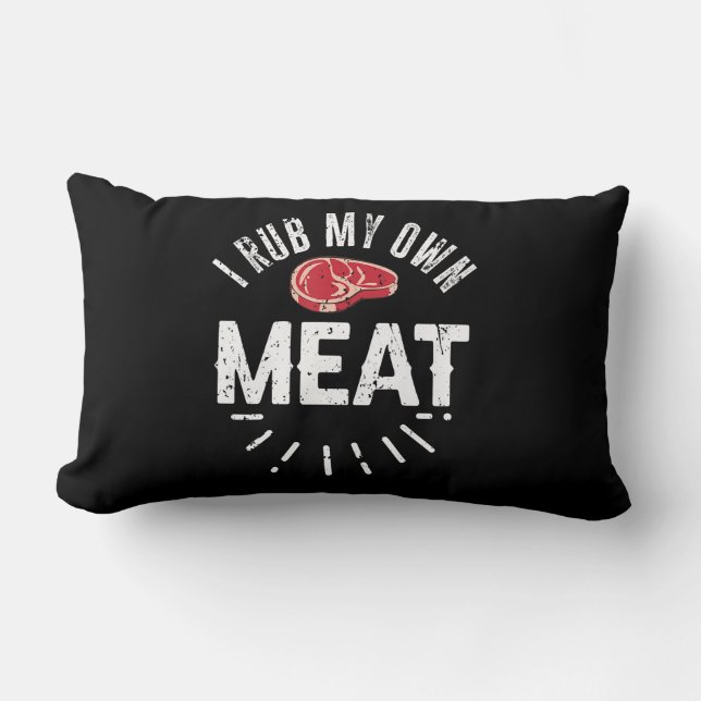 Funny BBQ Chef Joke Gift Rub Min egen Kött Lumbarkudde (Framsida)