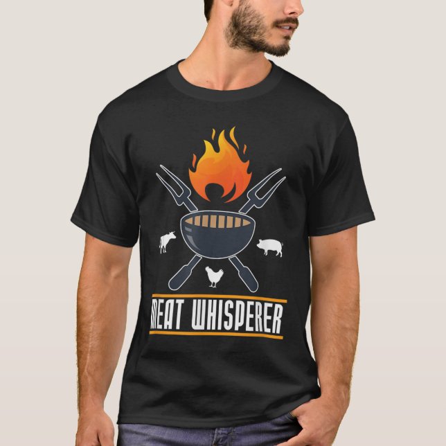Funny Bbq Chef Kött Whisperer Gift Smoking Grillin T Shirt (Framsida)