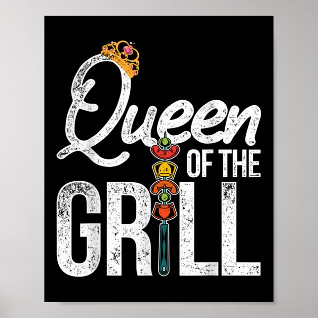 Funny Bbq Chef Women Gift Grilling Rensad Kött Pub Poster (Framsidan)