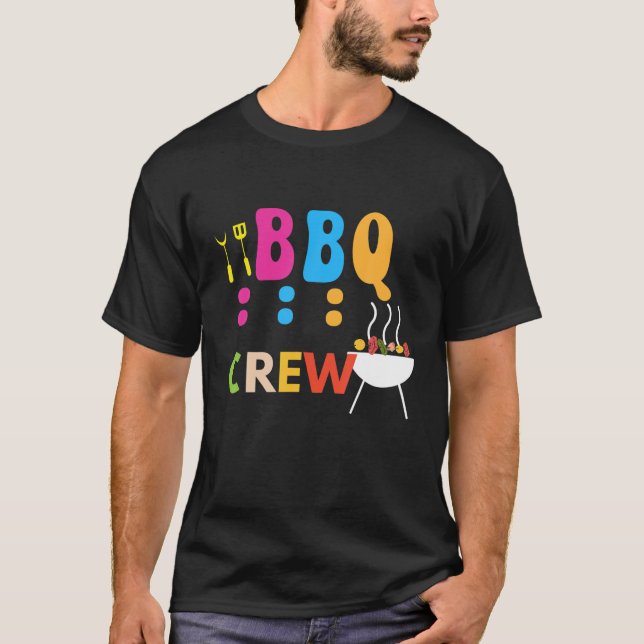 Funny BBQ Crew Grill Summer, Chef Cook Squad, Kitc T Shirt (Framsida)