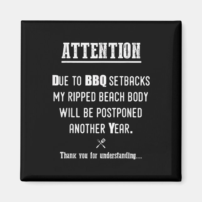Funny Bbq for Pitmasters&amp; Barbecue Älskare Magnet (Framsidan)