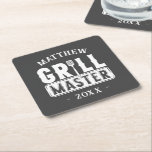 Funny BBQ Grill Master Personlig Barbecue Kung Underlägg Papper Kvadrat<br><div class="desc">Funny BBQ Grill Master Personlig Barbecue Best</div>