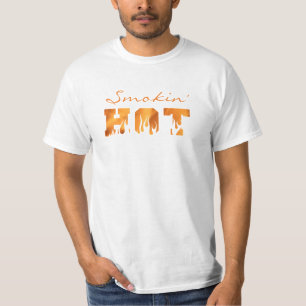 Funny BBQ Grill Smoker ROKIN HETT Fire Flames T Shirt