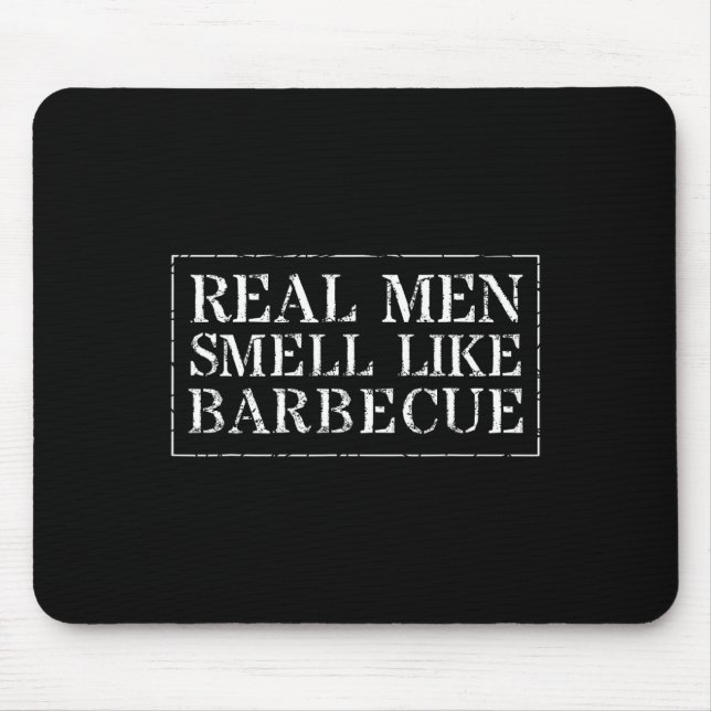 Funny Bbq Grilling Gift T Shirt Real Men Smell Lik Musmatta (Framsidan)