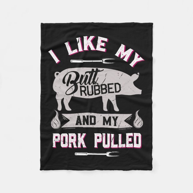 Funny Bbq Grilling Quote Gris Pulled Gris Fleecefilt (Framsidan)