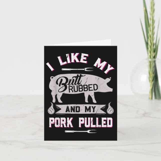 Funny Bbq Grilling Quote Gris Pulled Gris Kort (Framsida)