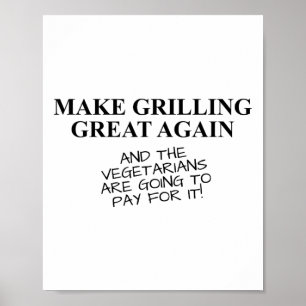 Funny Bbq Grilling Smoking Älskare T Shirt Trump Q Poster