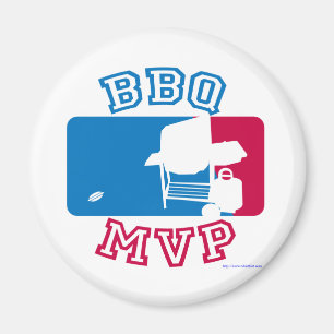 Funny BBQ MVP Grilling Roligt Sporty Logotyp Magnet