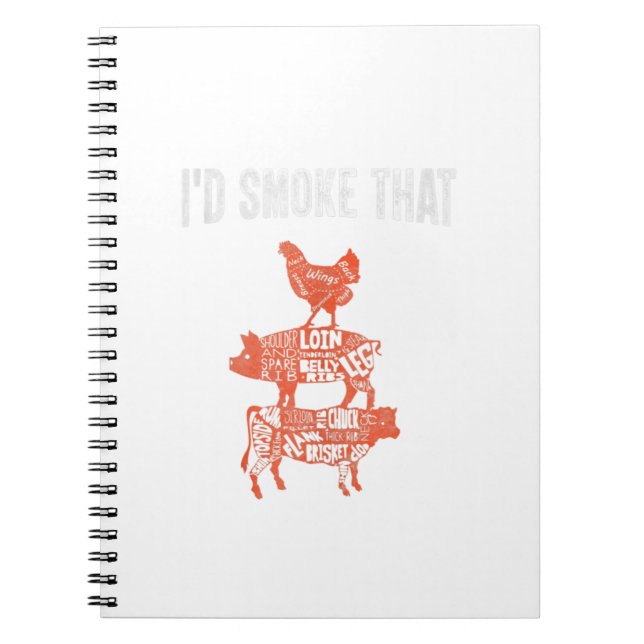 Funny Bbq Party Smoker Chef Costume jag skulle rök Anteckningsbok (Framsidan)