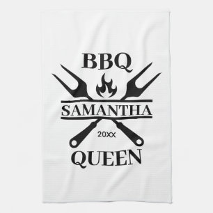 Funny BBQ Personlig Barbecue Queen Apron Cuttin Kökshandduk