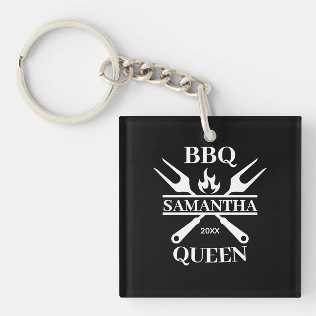 Funny BBQ Personlig Barbecue Queen Button (Framsidan)