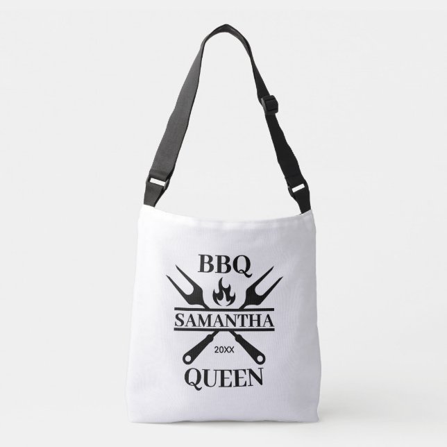 Funny BBQ Personlig Barbecue Queen Tote Bag Axelväska (Framsida)