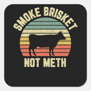 Funny Bbq Smoke Brisket Not Novelty Grills Fyrkantigt Klistermärke