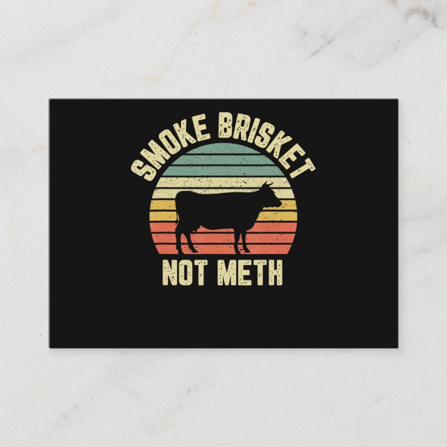 Funny Bbq Smoke Brisket Not Novelty Grills Visitkort (Framsida)